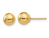 Gold Button Ball 6mm Stud Earrings in 14K Yellow Gold
